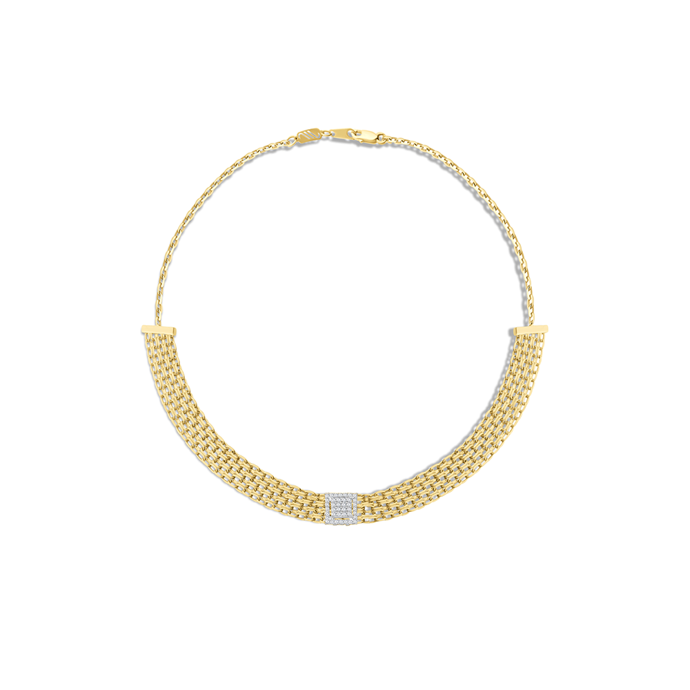 Magnificent Central Diamond Chocker in Yellow gold - S-X126N