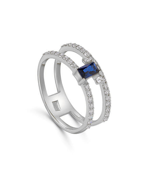 Confetti 18k White Gold Diamond Ring and Multi Colored Stones - S-R440X