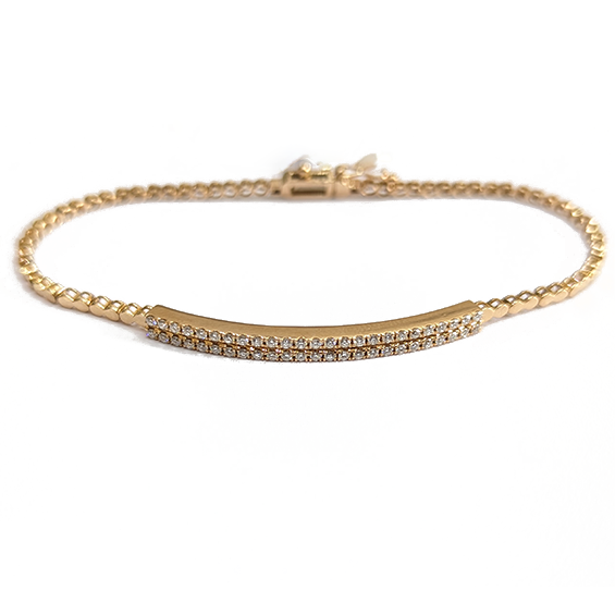 Diamond Double Layered Half Tennis Bracelet in 18K Rose Gold / YT246063