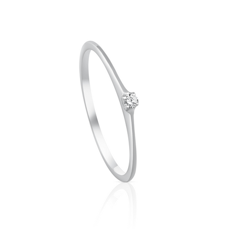Special offer Simple Diamond Promise Ring in White 18 K Gold - S-X17RON