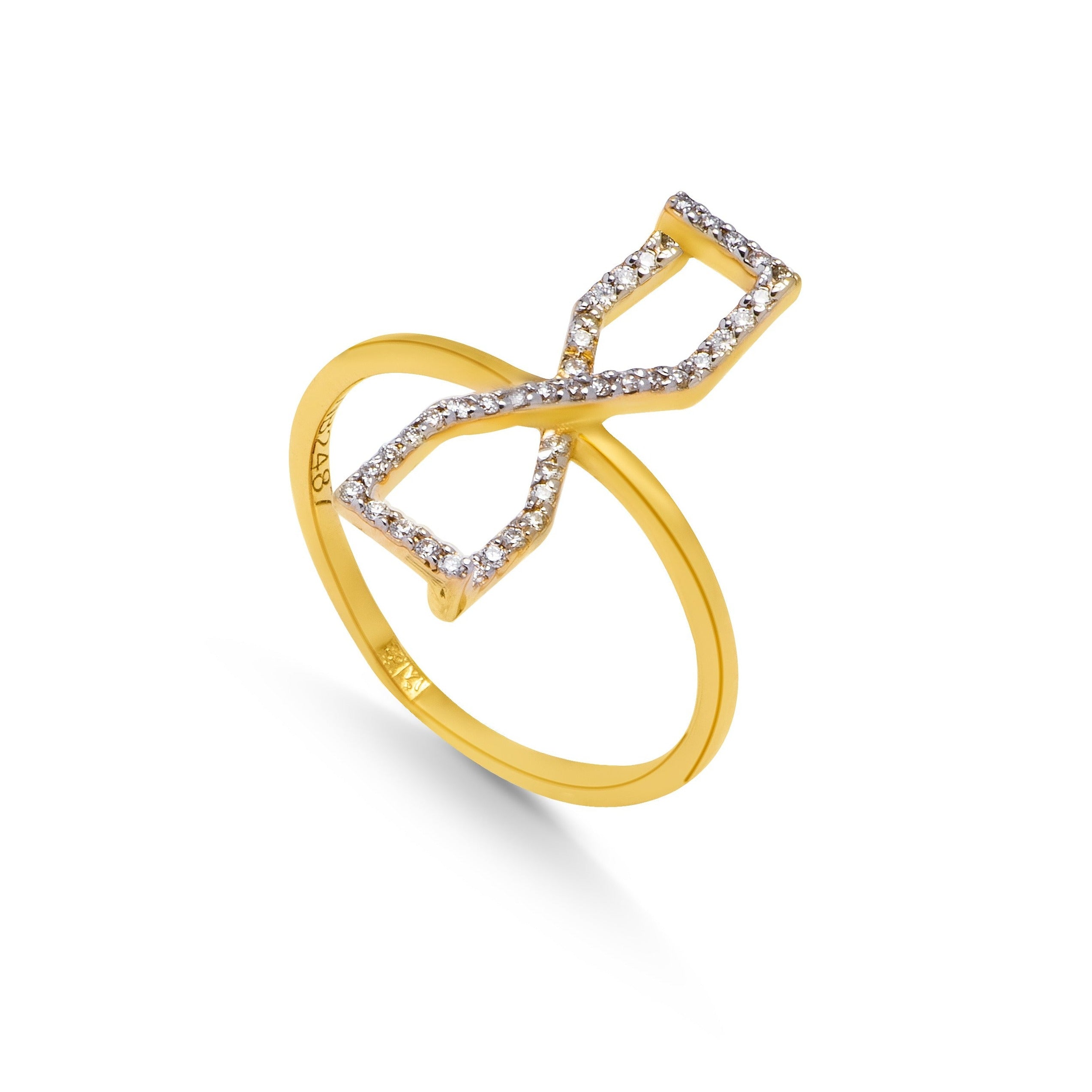 Infinity Diamond Ring in 18k Yellow Gold - S-R84