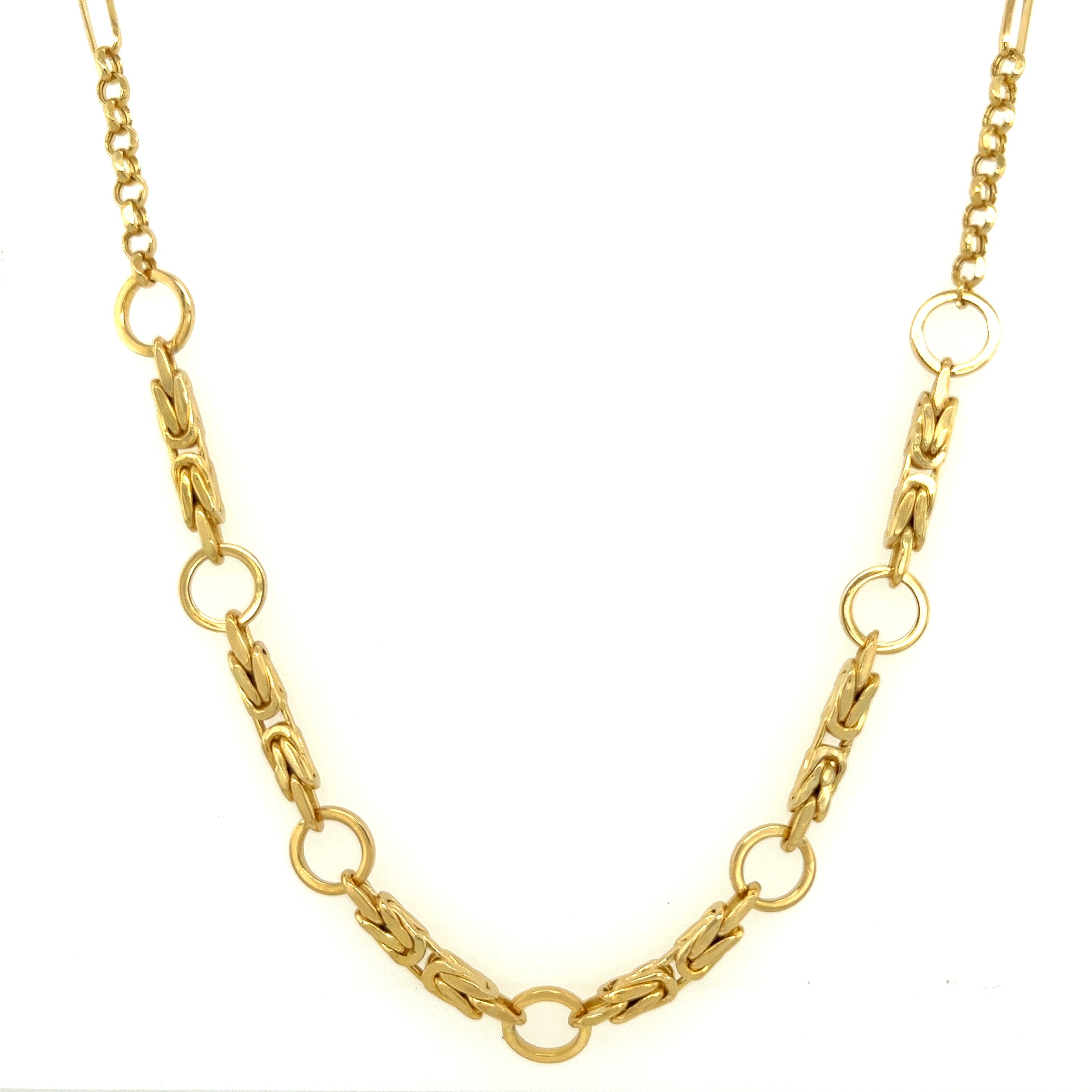 Beautiful gold connected necklace with a Circles in Yellow 18K Gold / M2ft037619p/y