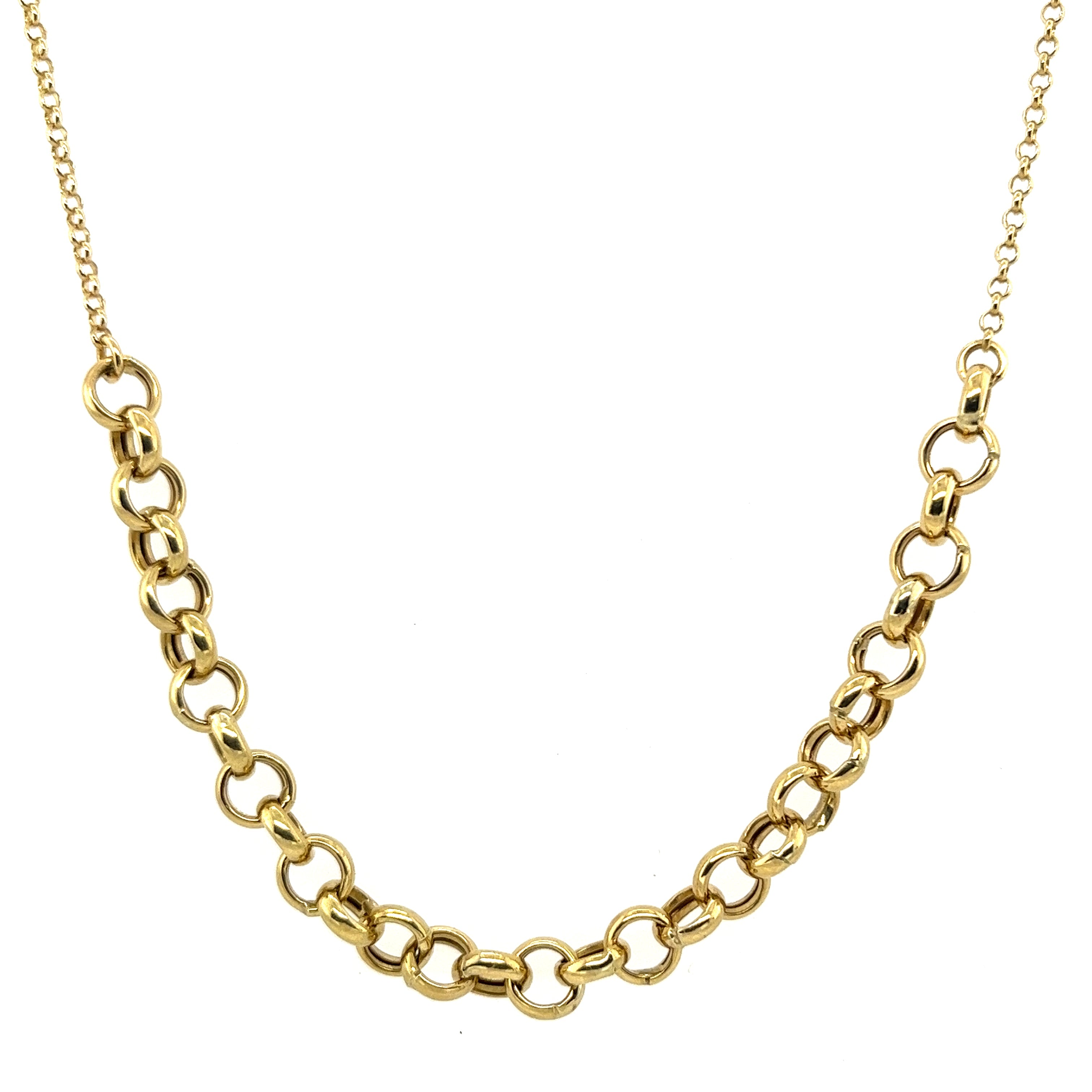 Magnificent Gold connected circles Necklace in 18K Yellow gold / S-P446G/Y