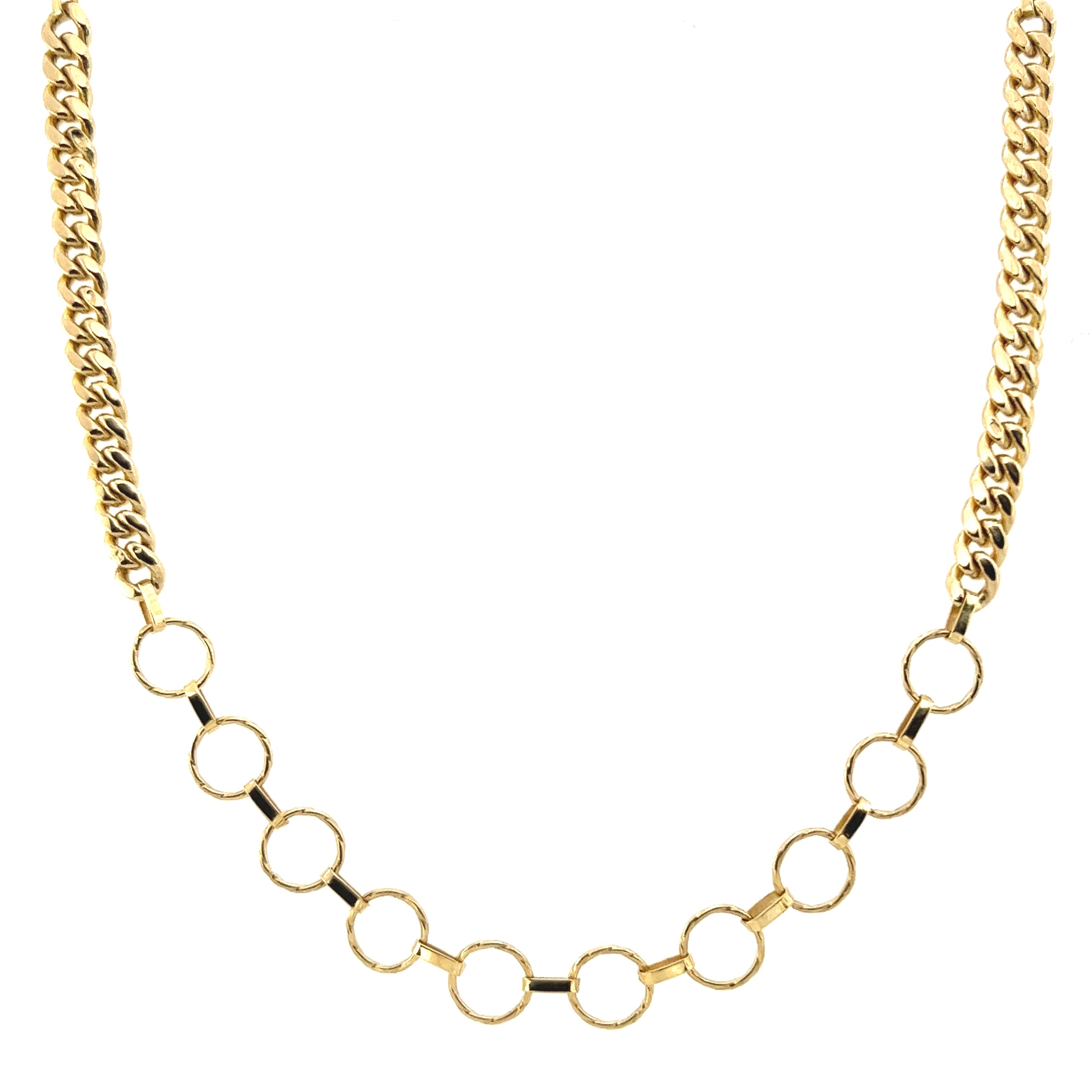 Magnificent Gold Overlapping circles Necklace in 18K Yellow gold / MZT0376N/Y