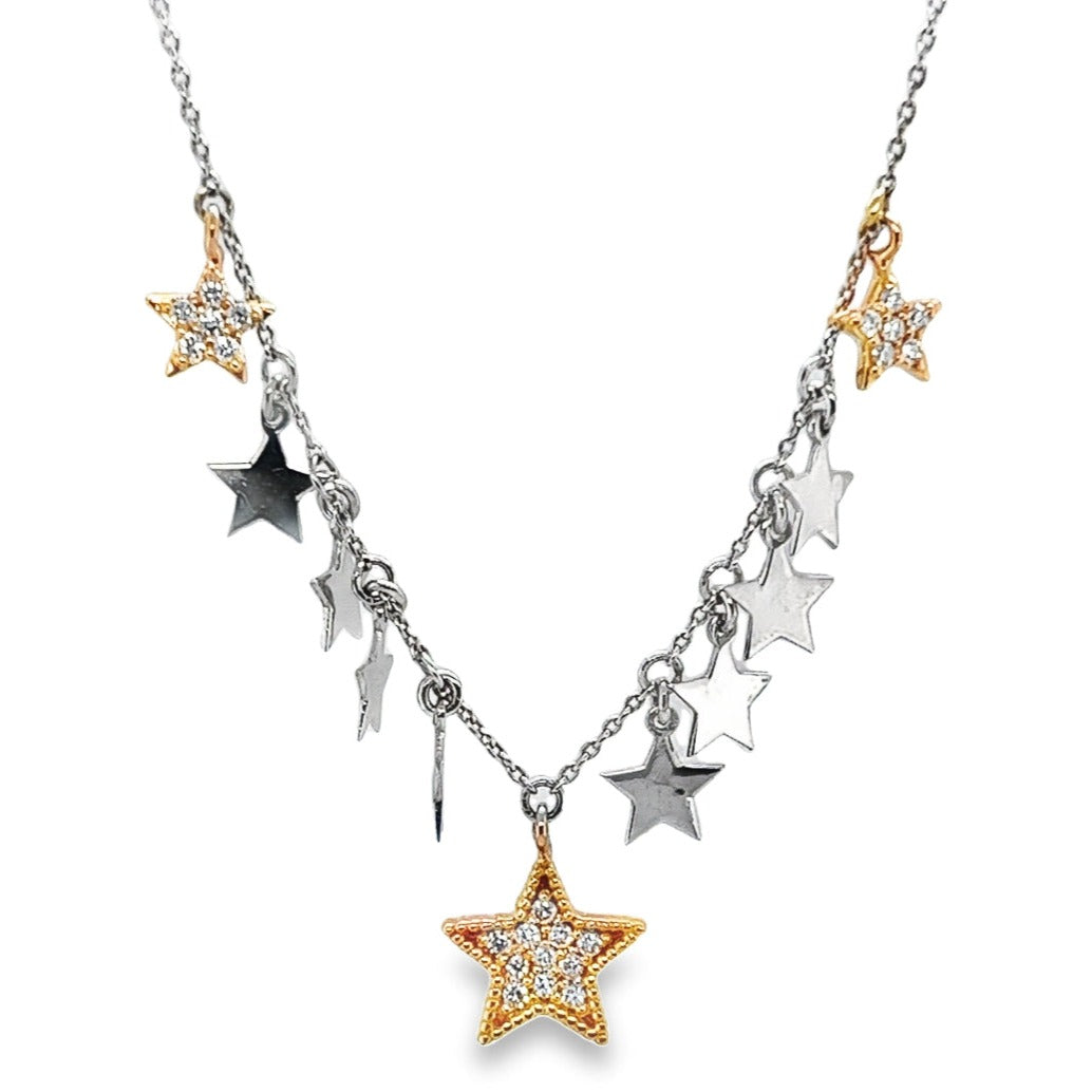 Magnificent Stars Diamond Necklace in 18K White gold  - SIR1100/P