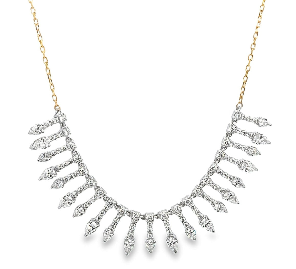 Precious Collar Diamond Necklace in 18K Rose gold - S-X13N