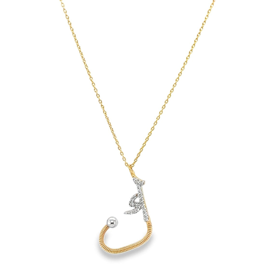 Letter Kaaf Diamond Necklace in 18K Rose gold - S-P49