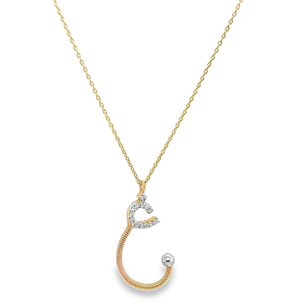 Letter Gheen Diamond Necklace in 18K Rose gold  - SIR1704