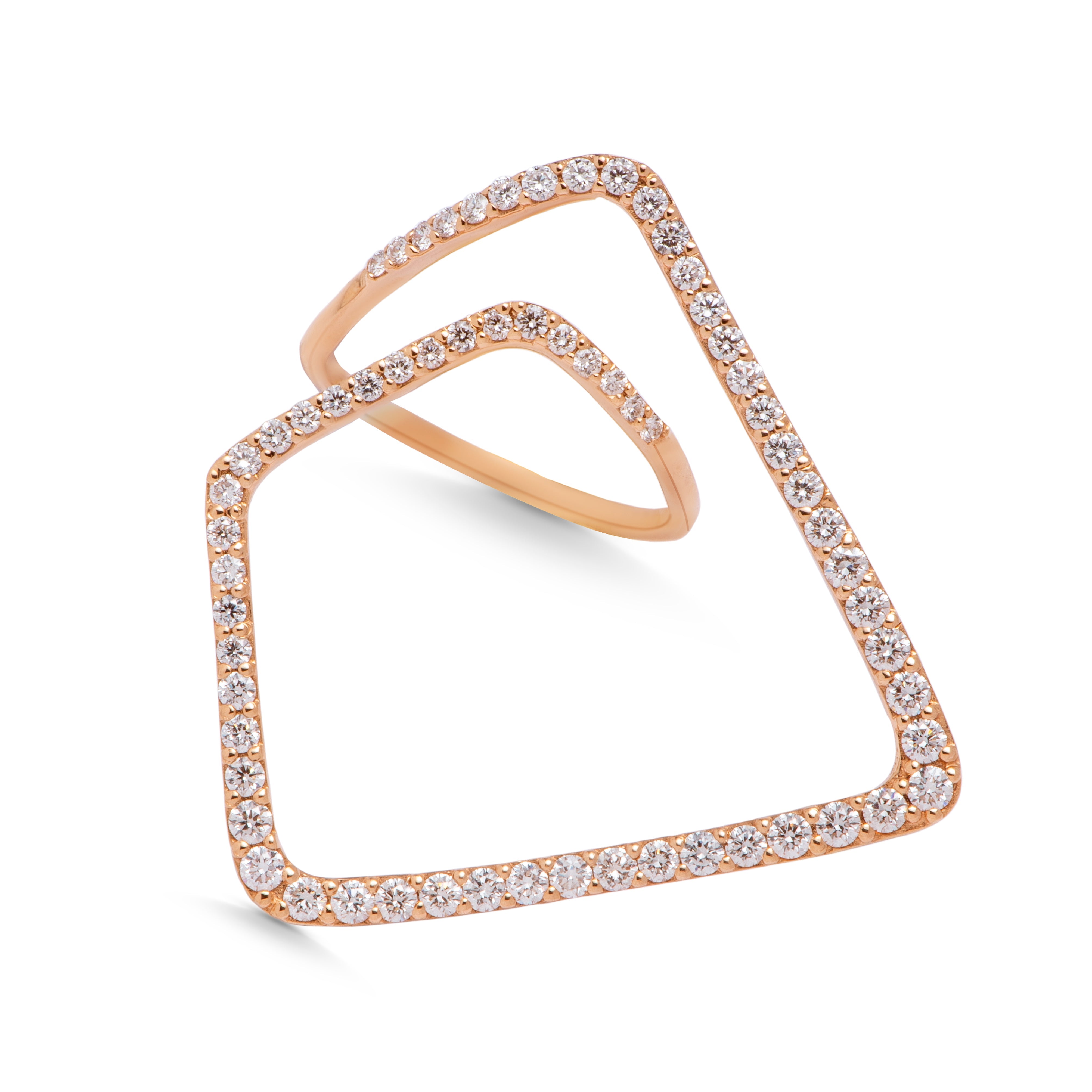 Spiral diamond Ring in 18k Rose Gold - S-RF007S