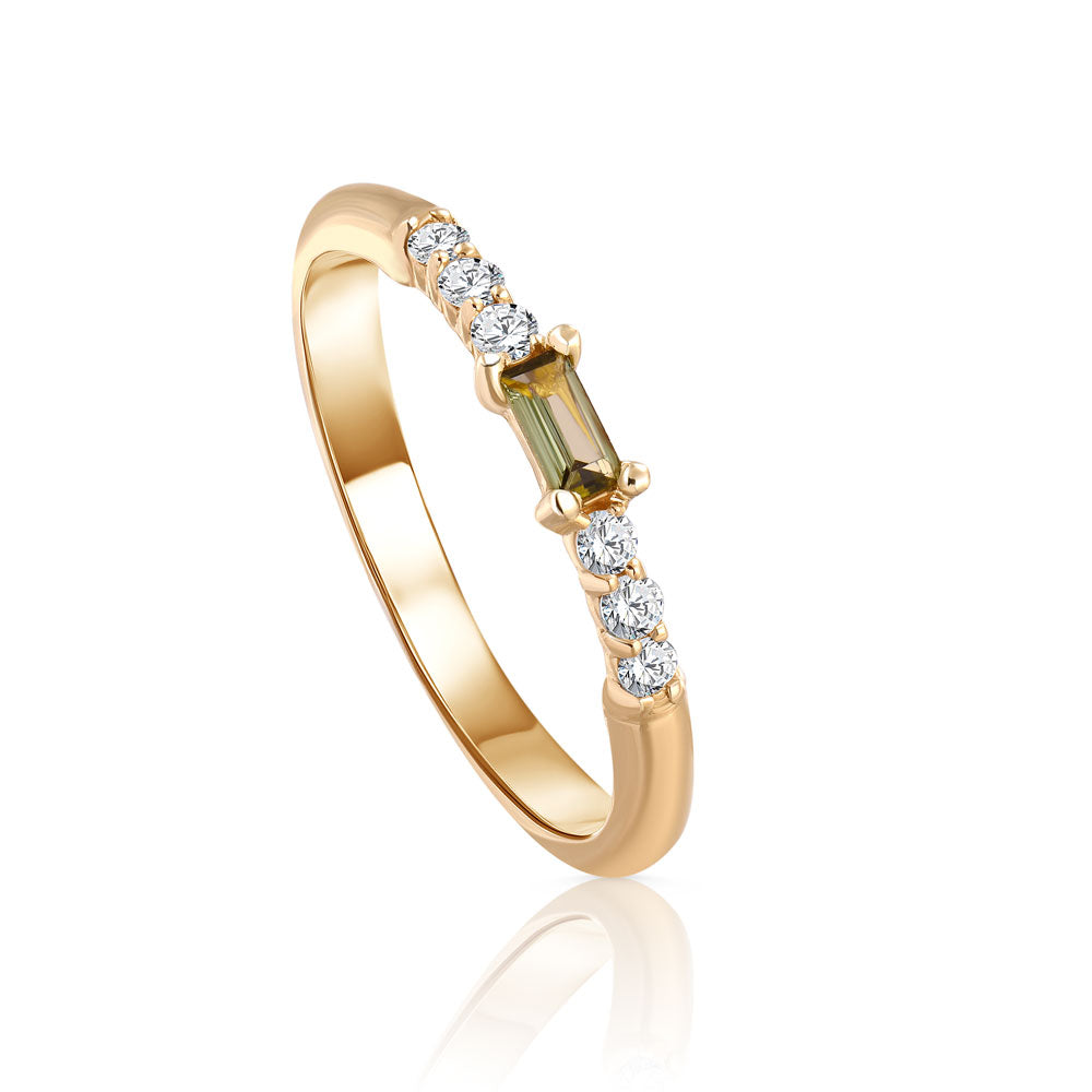 Summer Diamond Ring with Central stone in Yellow 18K Gold / S-R265S