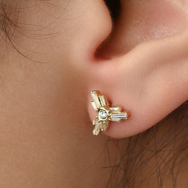 irregular Earrings in 18k yellow gold - B-LINK729E