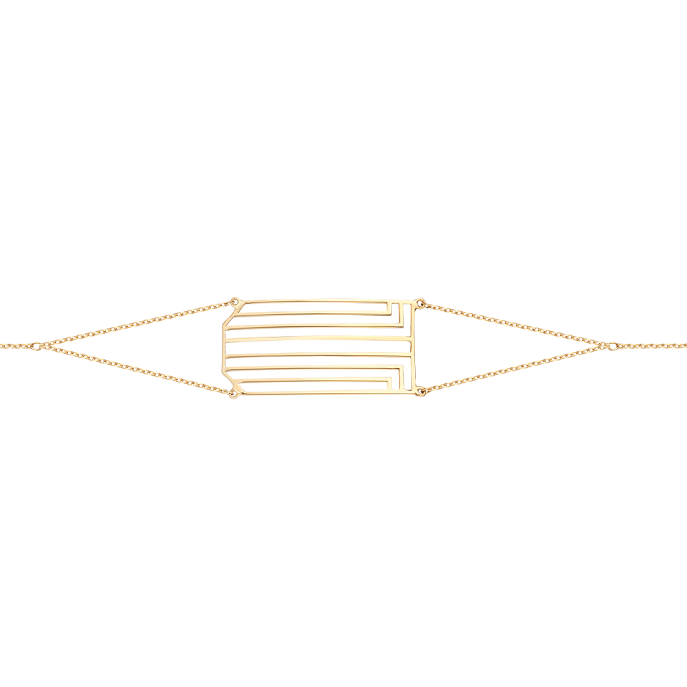 Geometrical Unique Shaped bracelet in 18K Yellow Gold - S-B208G/Y