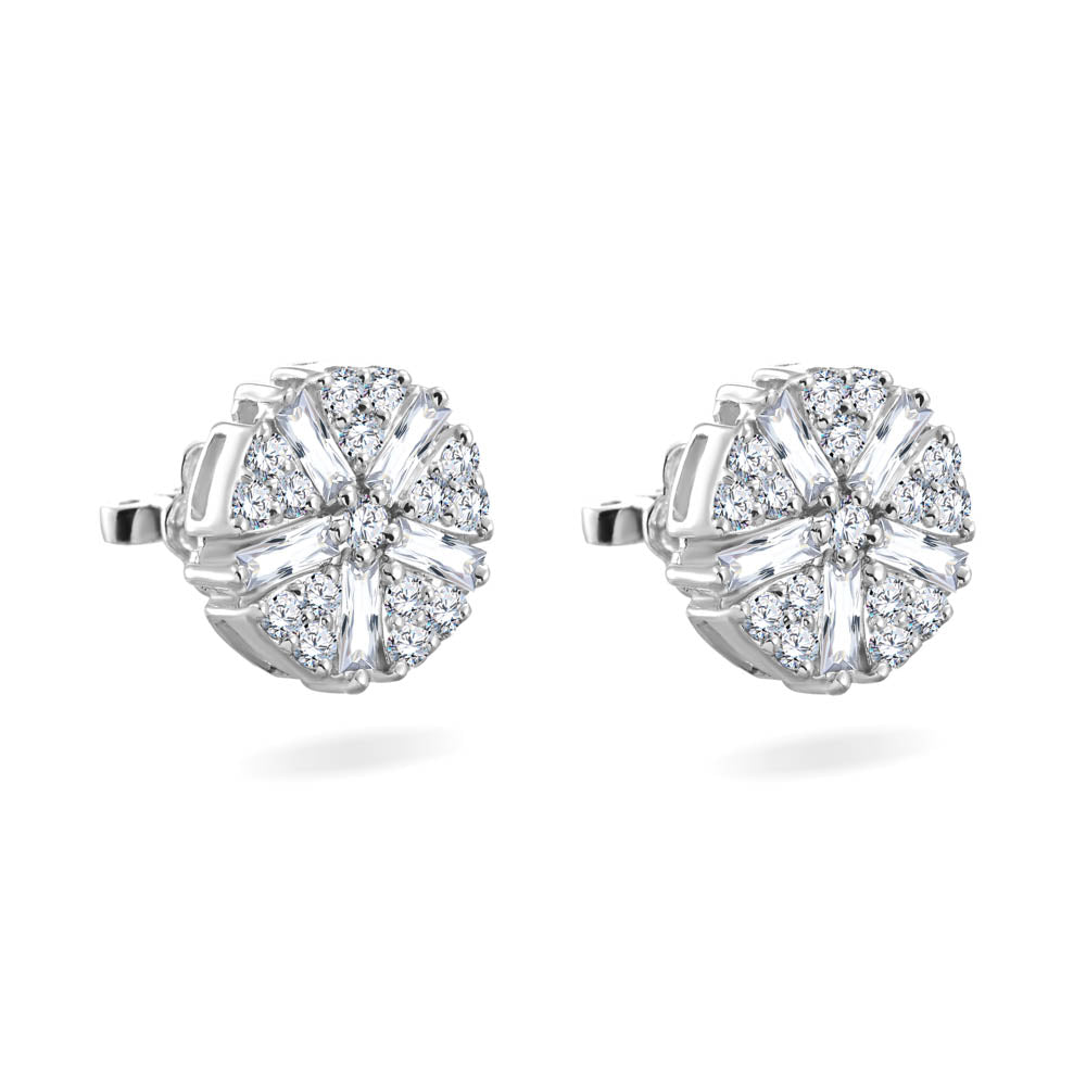 Classic Summer Diamond Earring in White Gold in 18k White gold / S-E208S