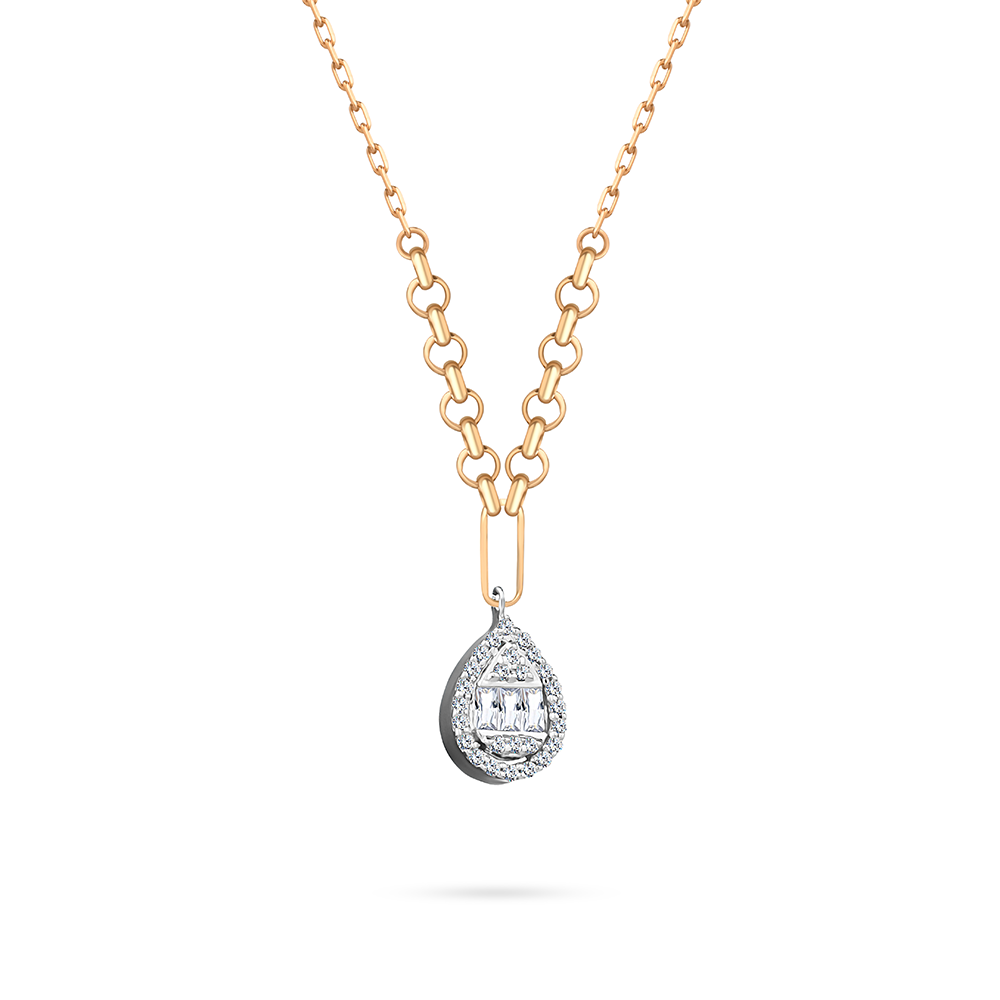 A Pear Diamond Necklace in 18K Yellow Gold - HP144