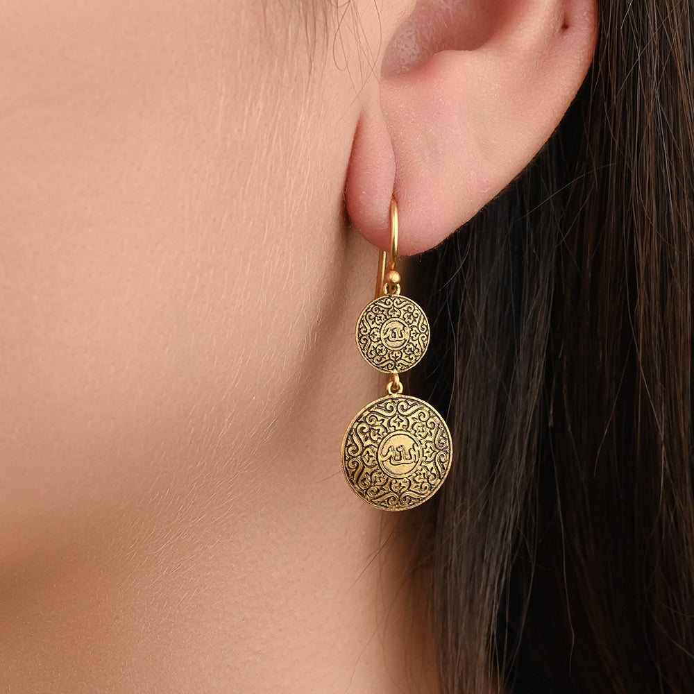 19.25k Yellow Gold Filigree Esmeralda Earrings – Liberal Jewellery