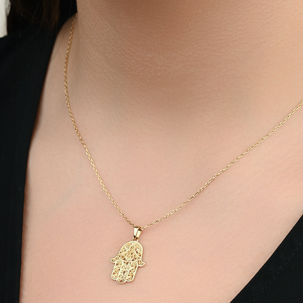 18K palm-shaped Gold necklace - K-P076G