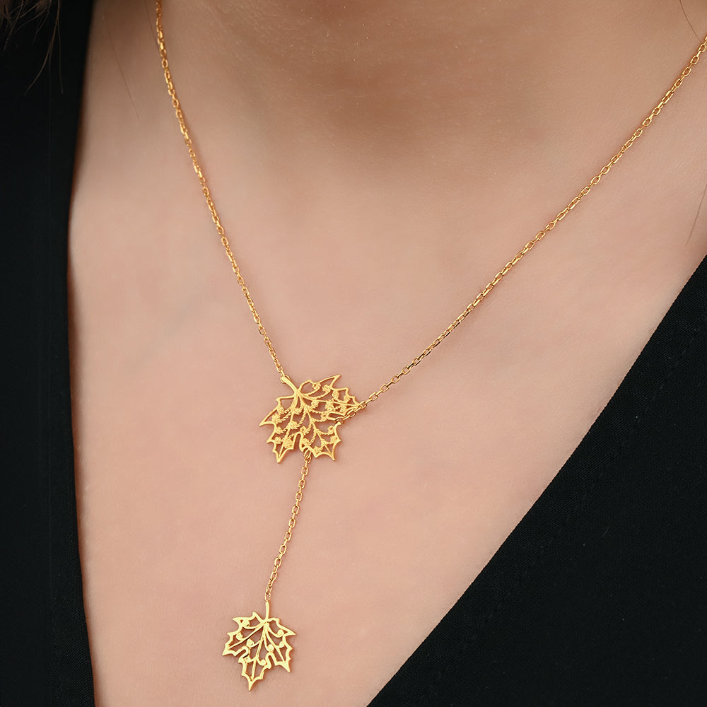 Leaves Gold Pendant in 18K Yellow Gold - K-P119G