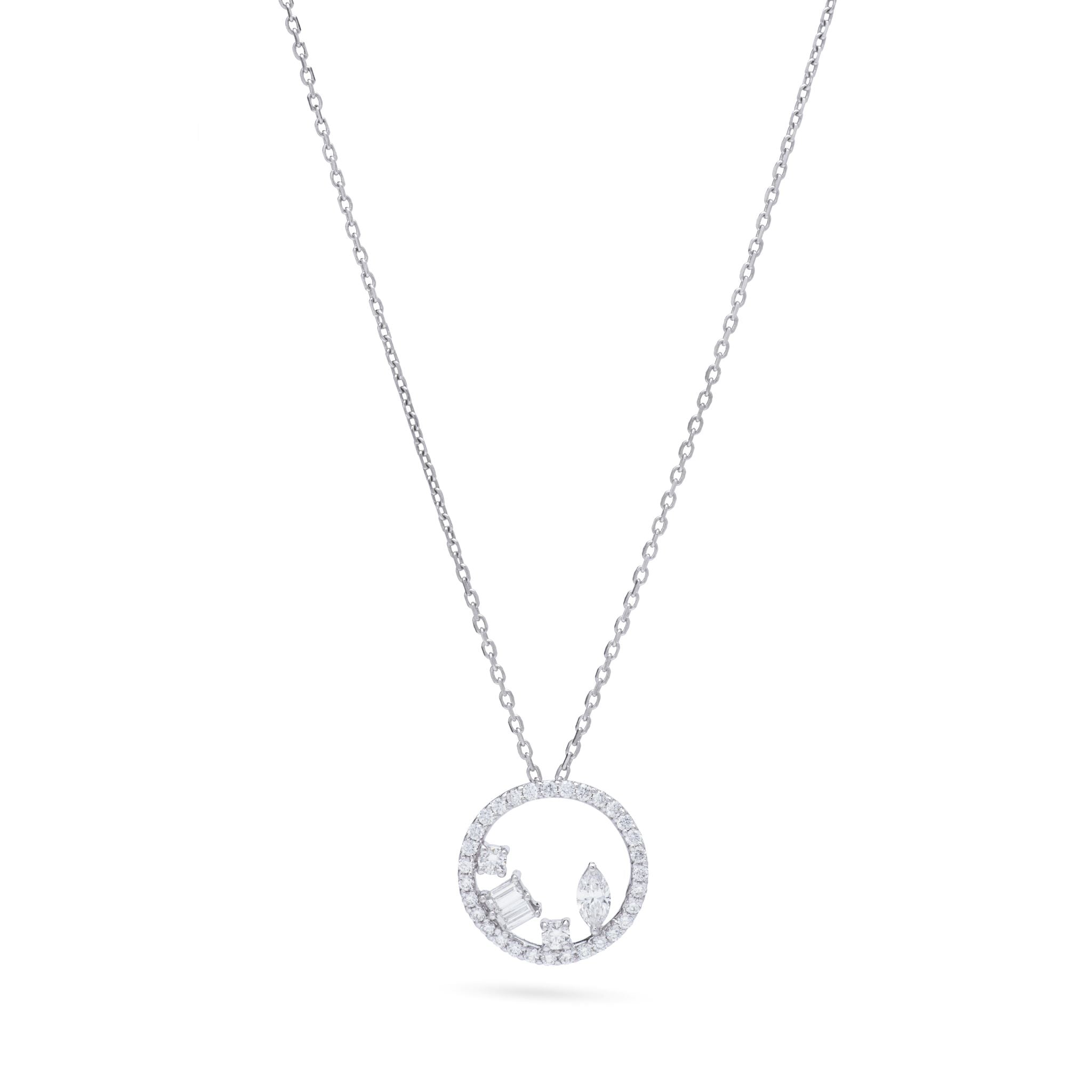 Unique Diamond Bars necklace in white 18K Gold -la3831