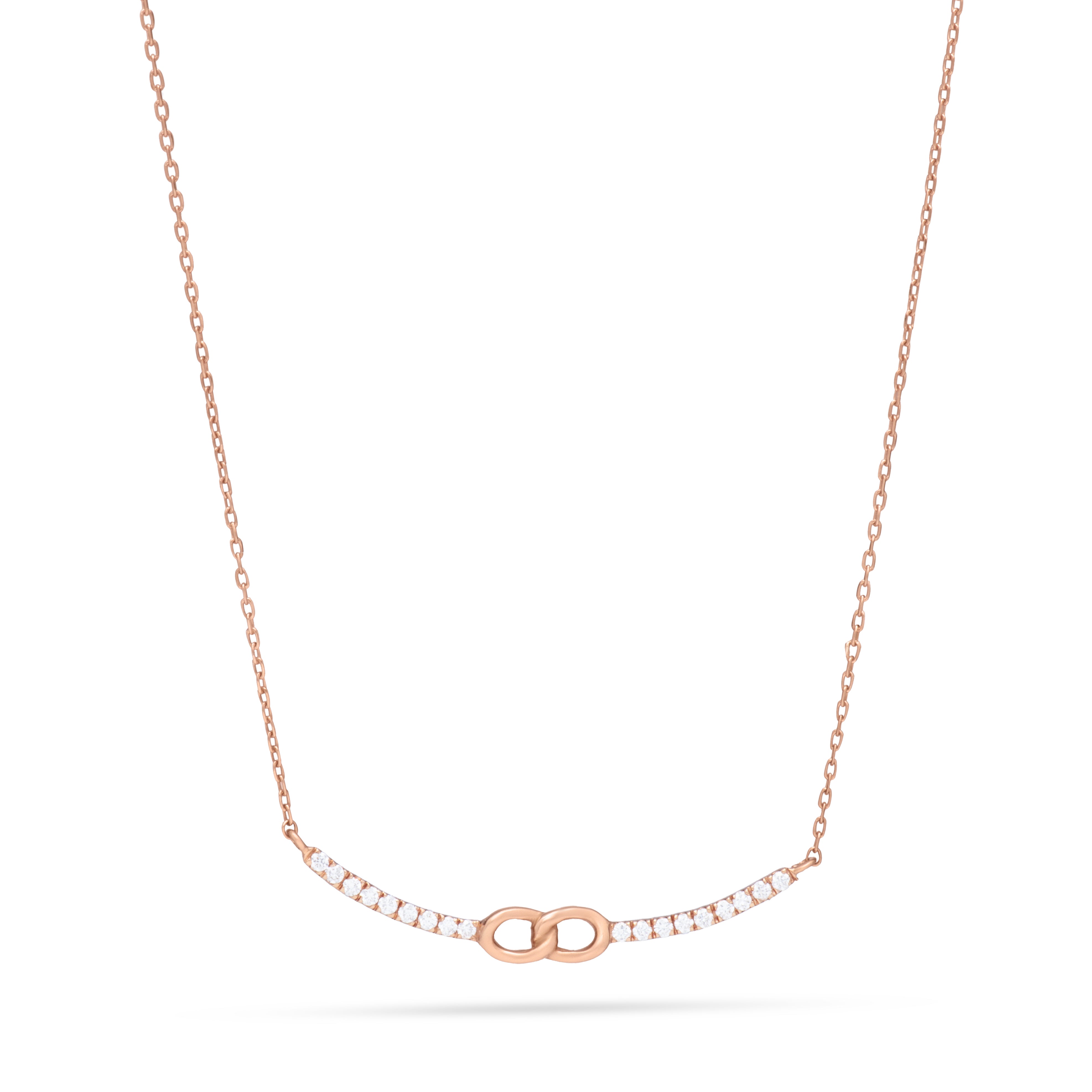 Beautiful Bond Diamond necklace in ROSE 18K Gold -SIR1135Q