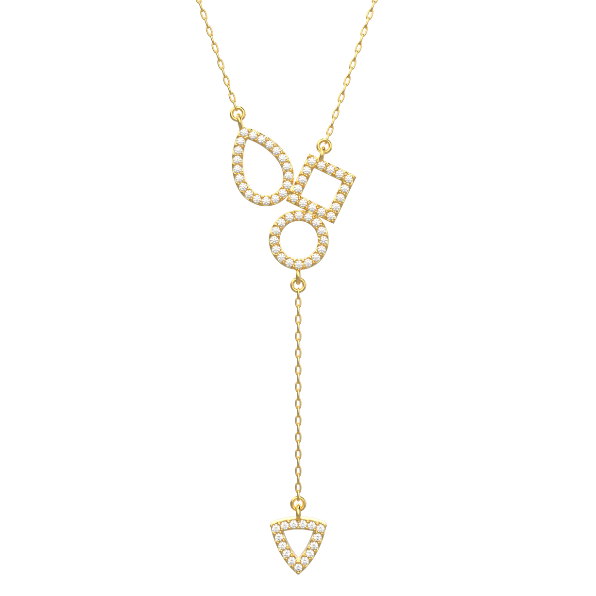 Dangling diamond necklace in 18k Yellow gold - SIR1532