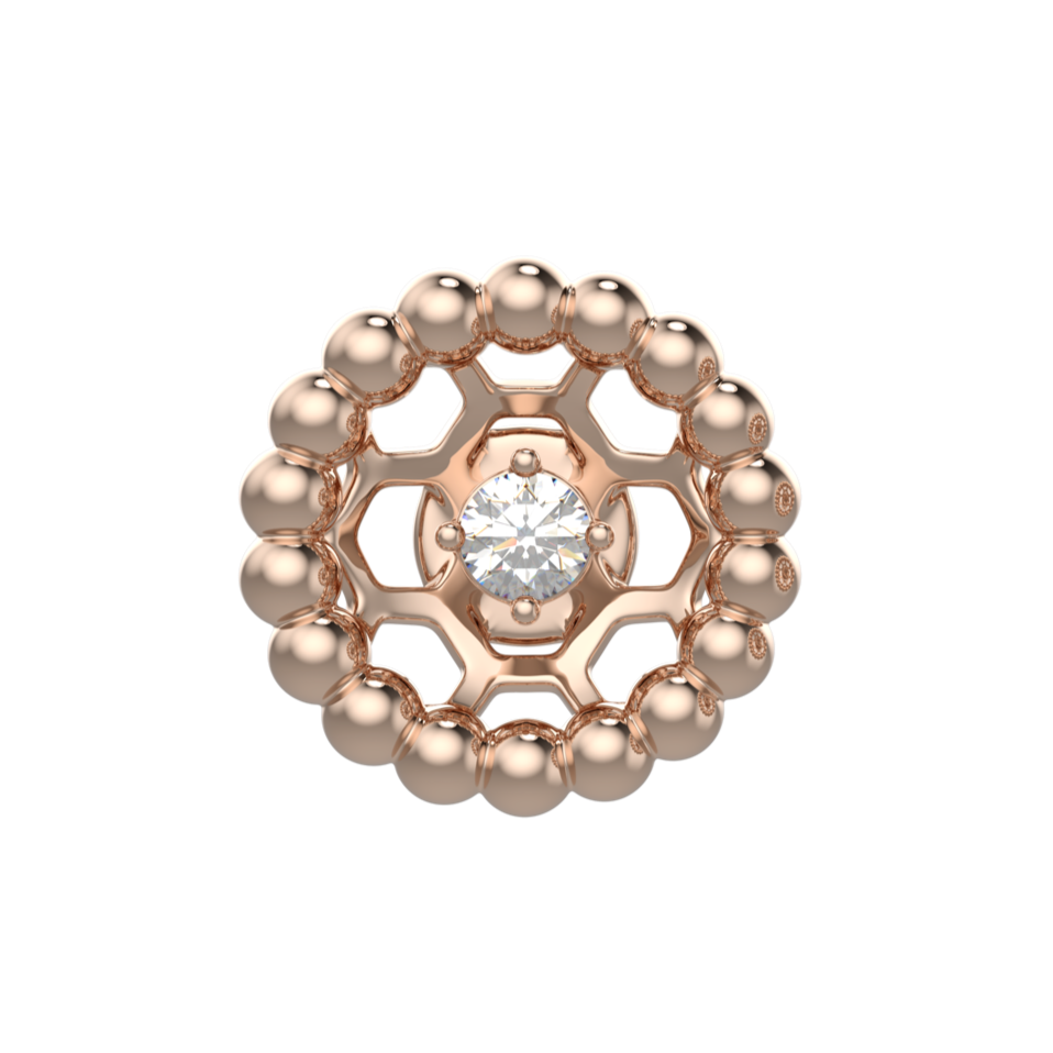 Beaded diamond Stud earrings in 18k rose gold - SIR1677E