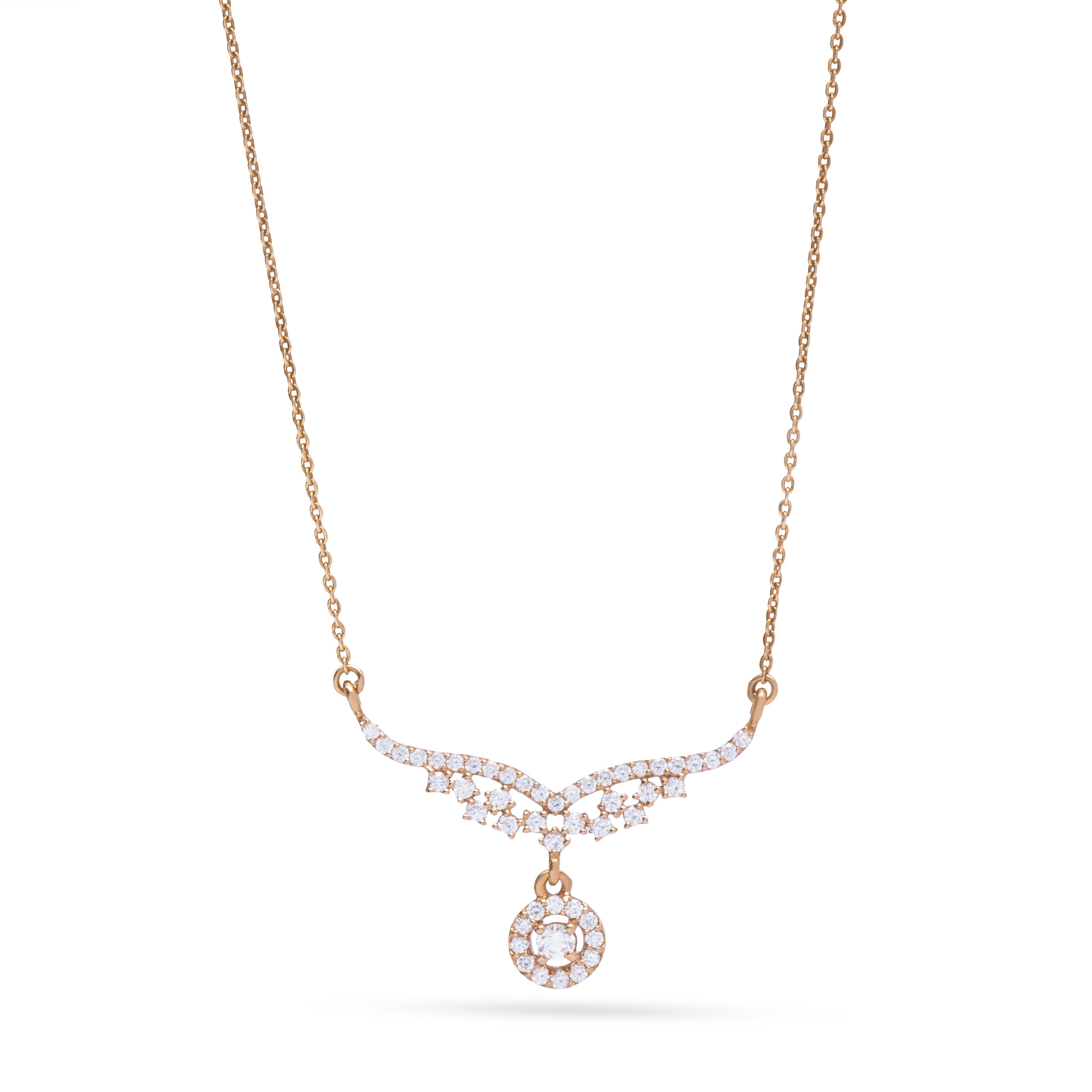 Queen's Diamond necklace in ROSE 18K Gold - SIR1091