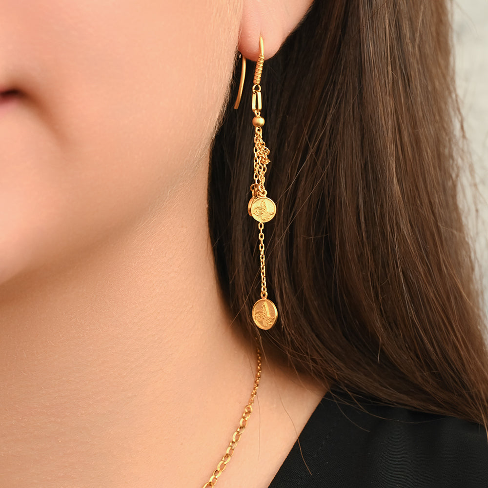 18K Gold Earring in coins - MCT0733E/Y