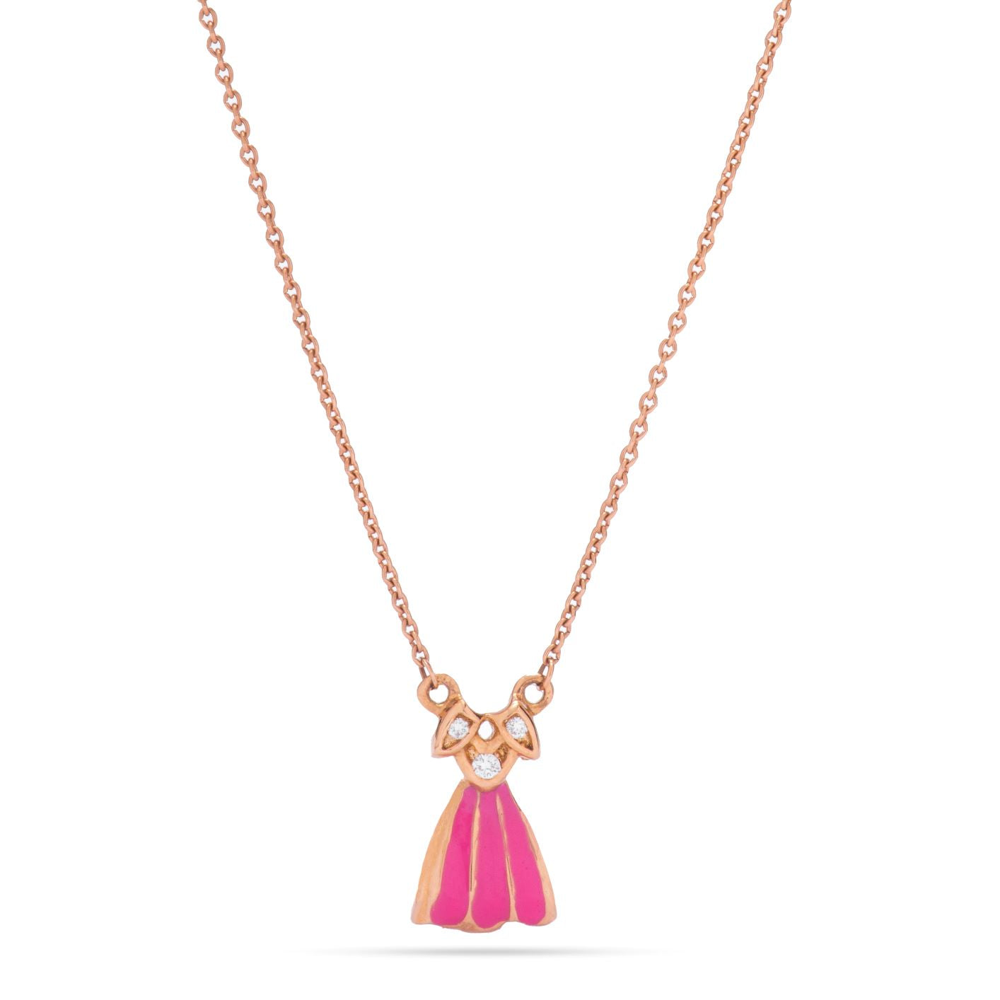 Kid's Delightful Doll Shaped Necklace in Yellow 18 K Gold - NB0445