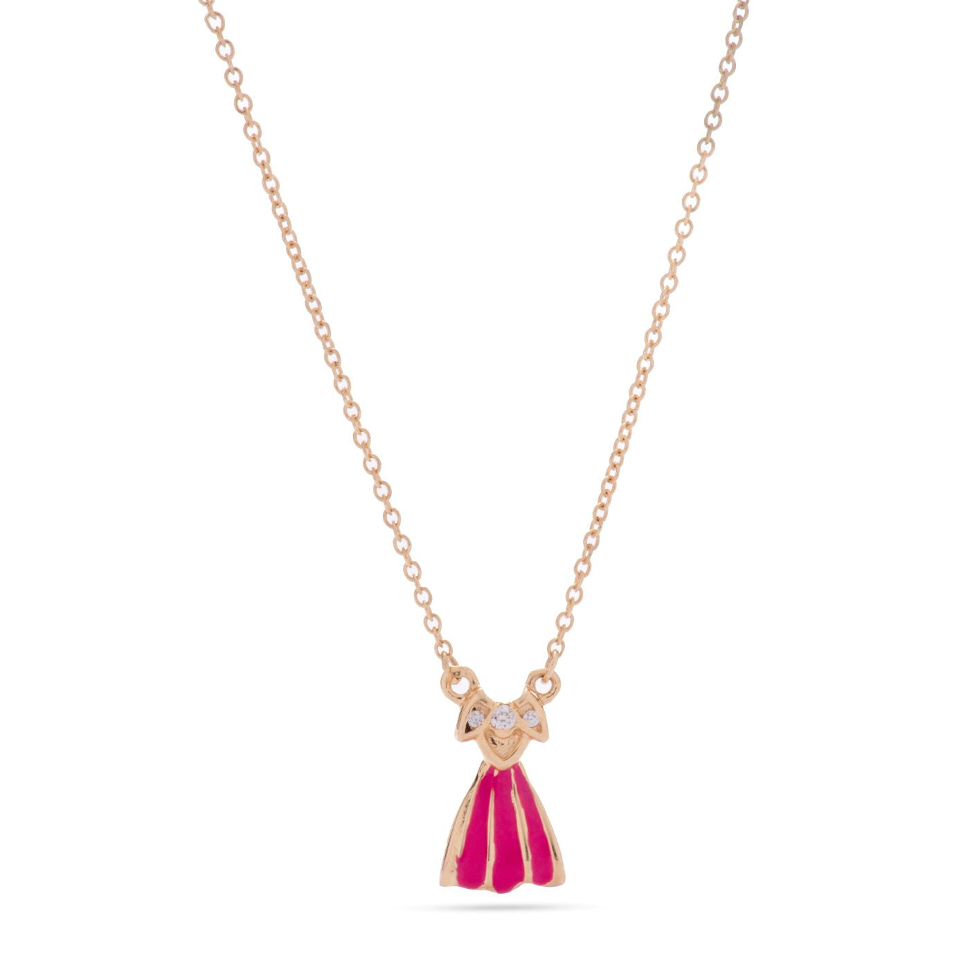 Kid's Delightful Doll Shaped Necklace in Yellow 18 K Gold - NB0565