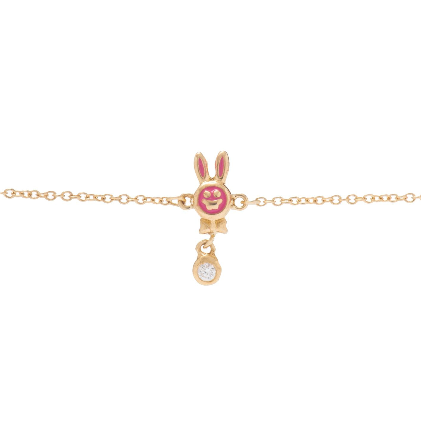 Kid's Delightful Rabbit Shaped Bracelet in Yellow 18 K Gold - NB0760