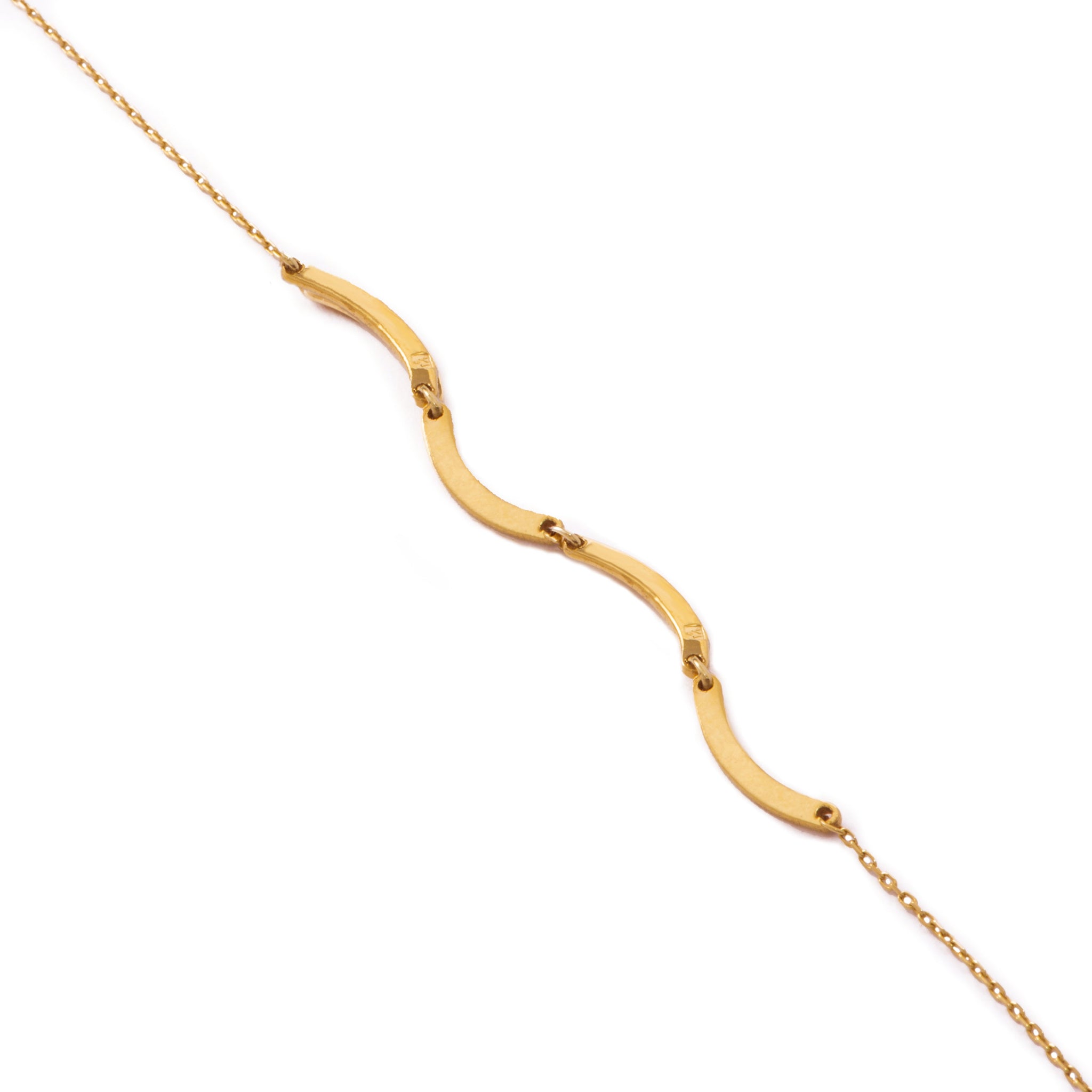 4 Connected Unique Bow Shapped Bars Bracelet in Yellow 18 K Gold - S-BU046G/Y/WG