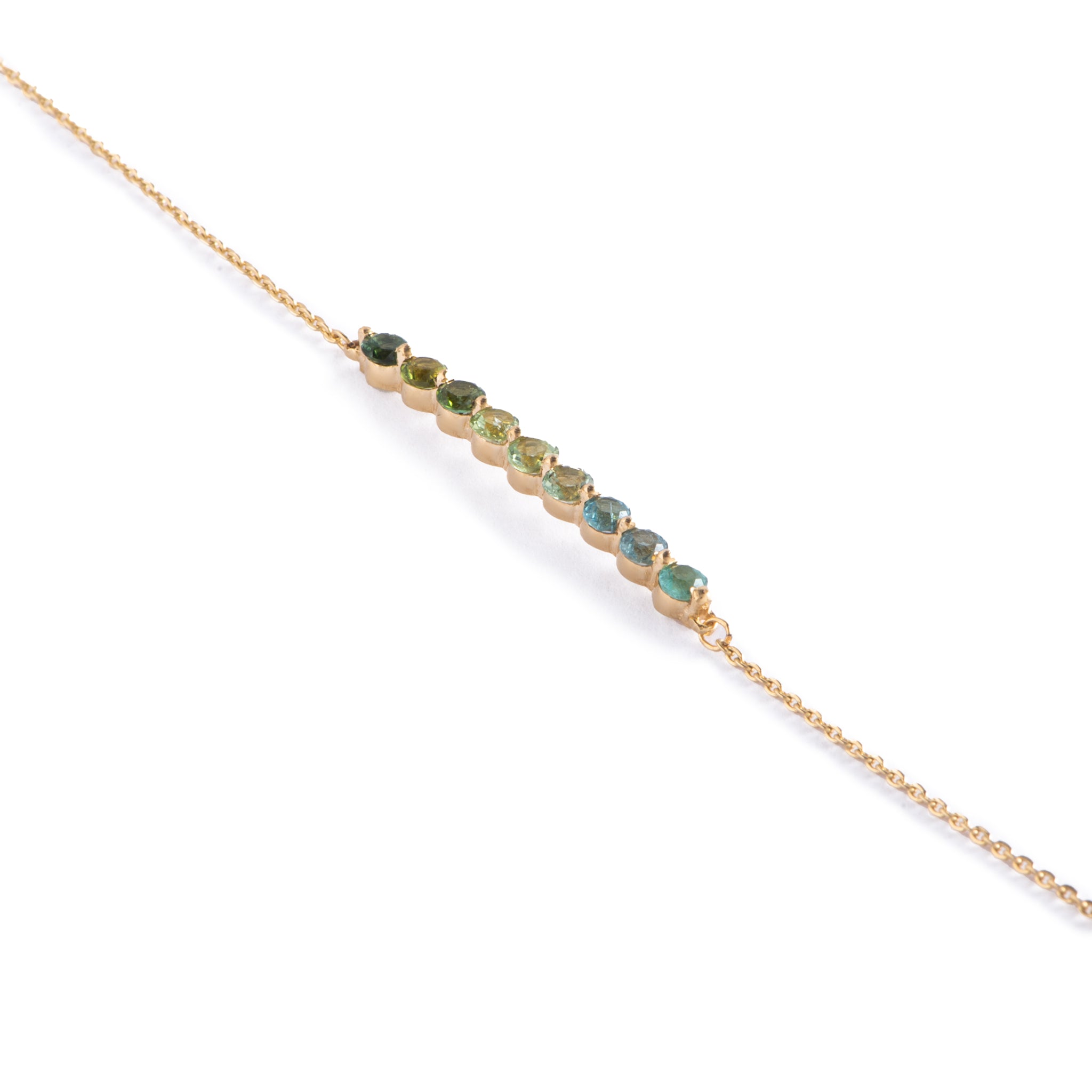 Colors of the ocean Degrading Magnificent bracelet with easy lock in 18K Gold  - S-BU083S