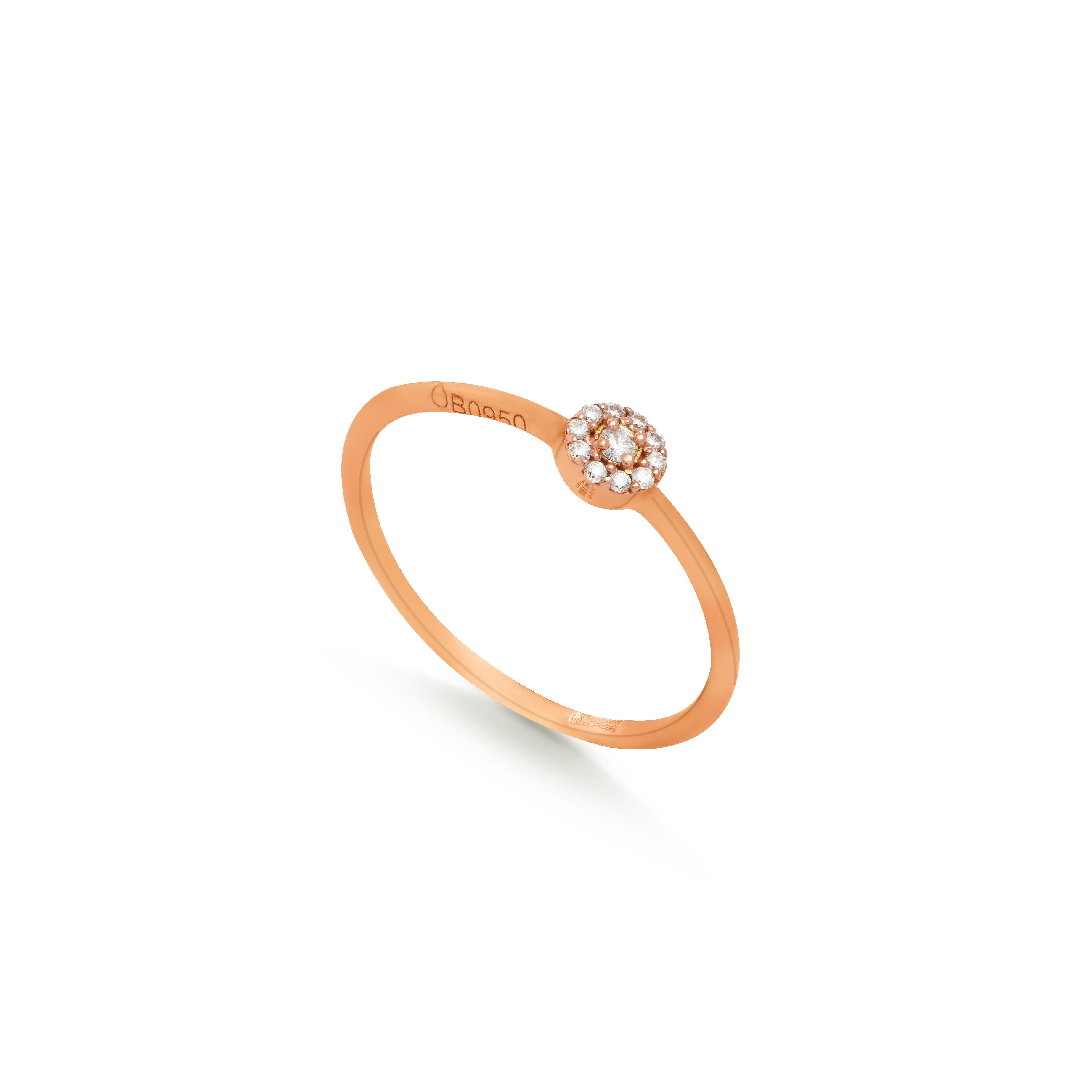 Simple Round Diamond Ring in Rose 18K Gold - SIR1189