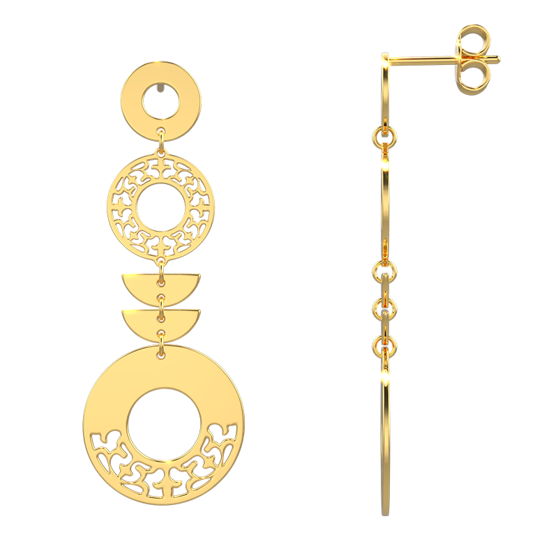Dangling Andalusy Earrings in 18K Yellow Gold - S-EN084G/Y/WG