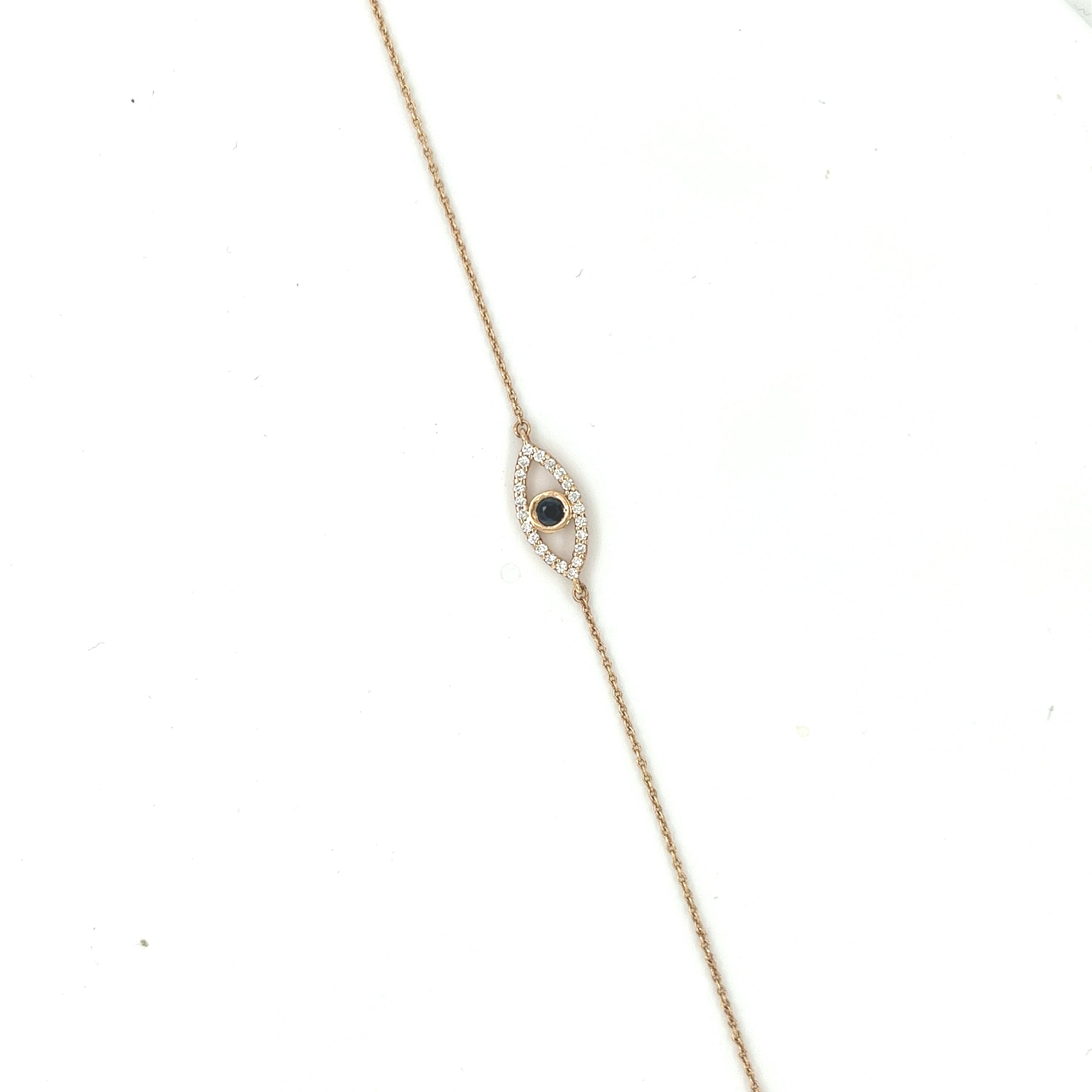 Diamond Eye Bracelet with Sapphire Stone in 18K Rose GoldS S-B246S