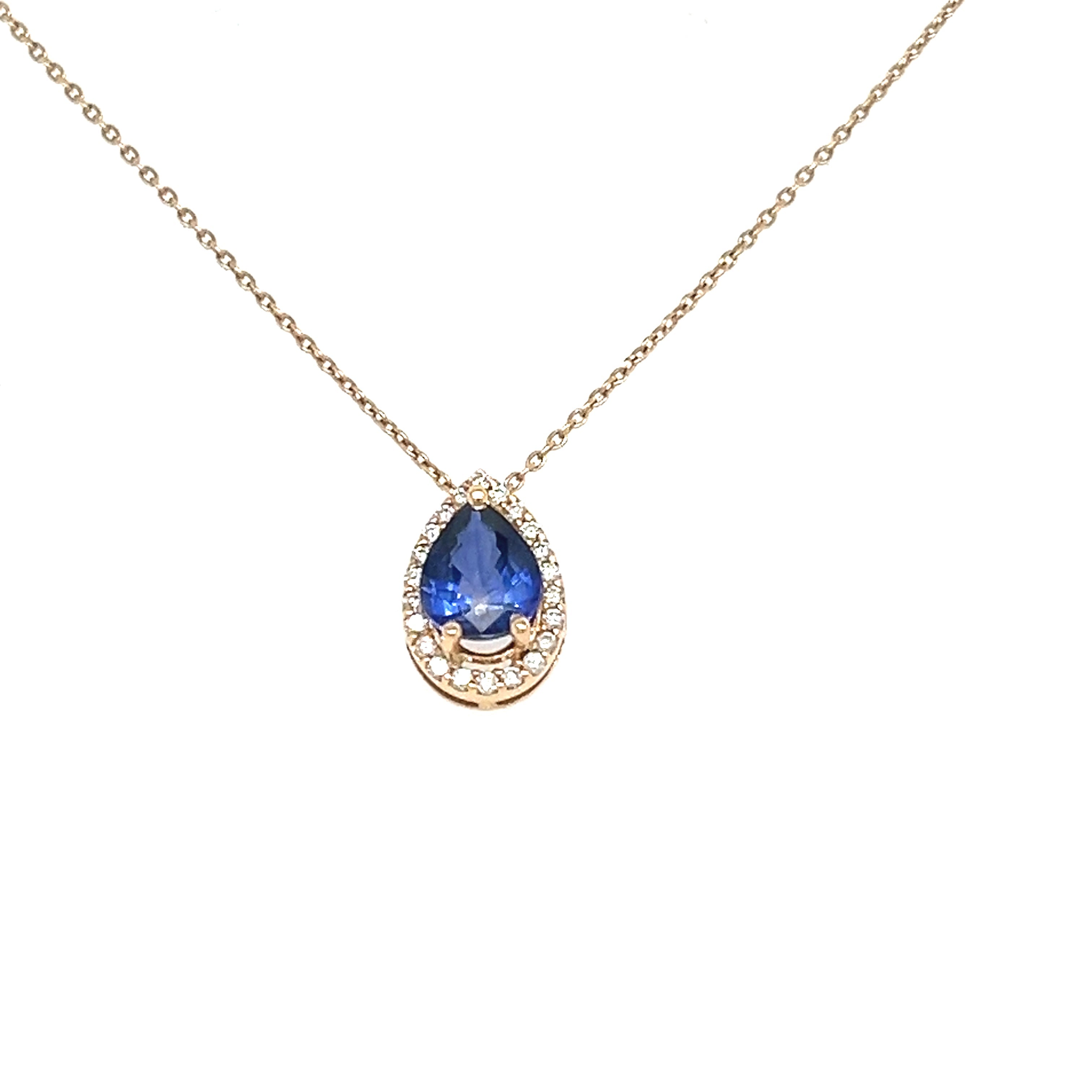 Unique Sapphire and Diamonds Necklace in 18K Yellow Gold - S-PN053SC