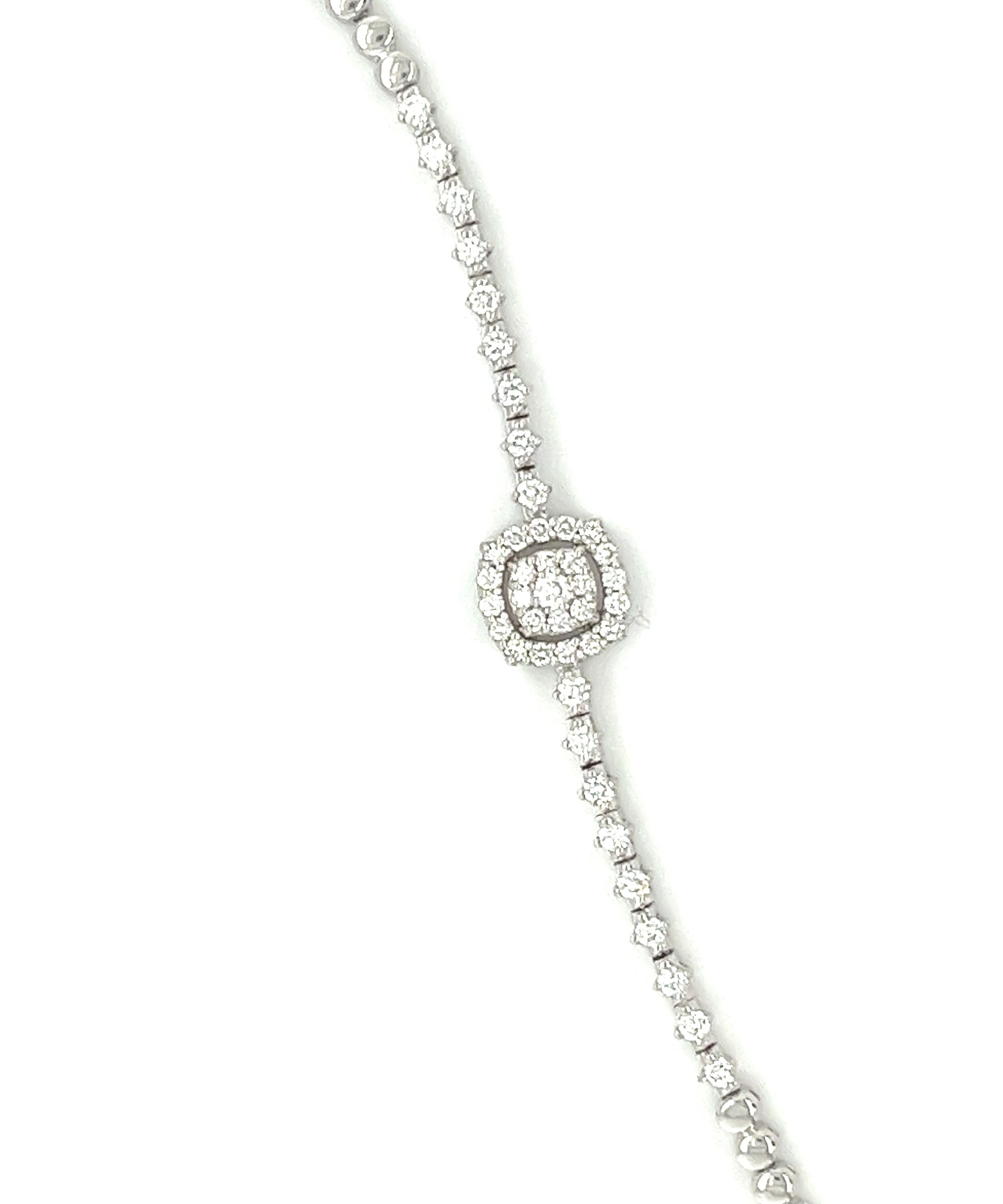Classic Beautiful Diamond Bracelet in 18K White Gold - S-B284SB