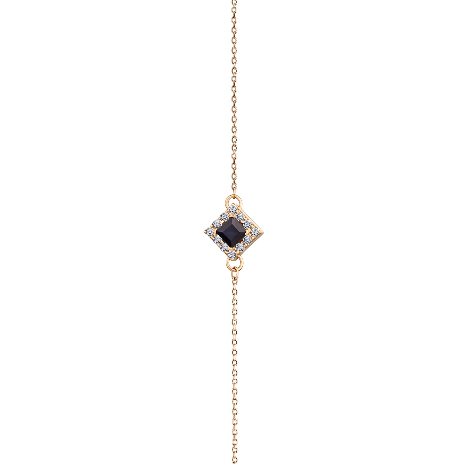 Central Sapphire with Diamond Bracelet in Yellow 18 K Gold - S-B187SON