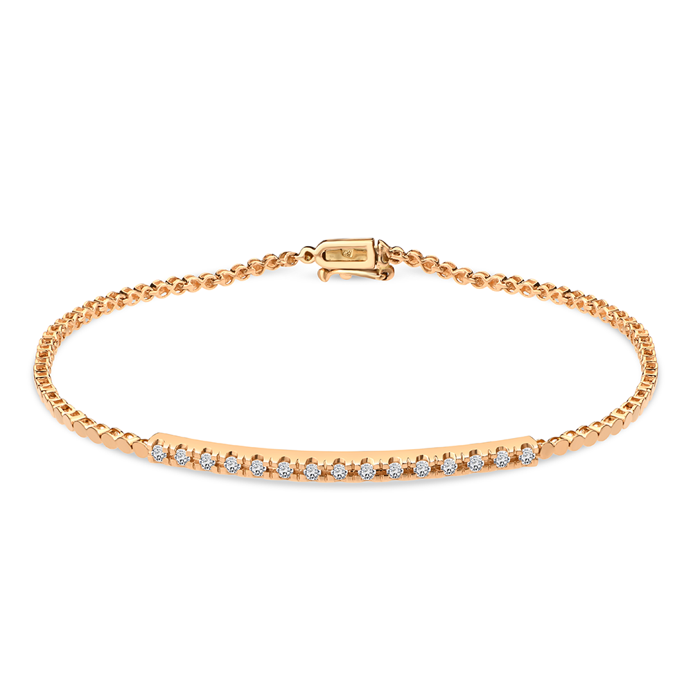 Half Tennis Bracelet in 18K Rose Gold / S-B202S
