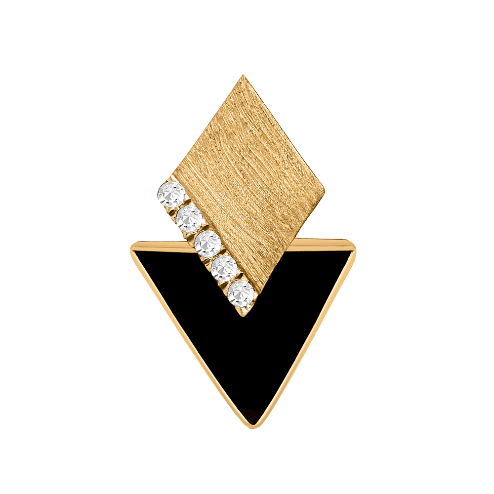 Single Diamond Diamonds Shaped earring in 18K Yellow GOLD S-E144G