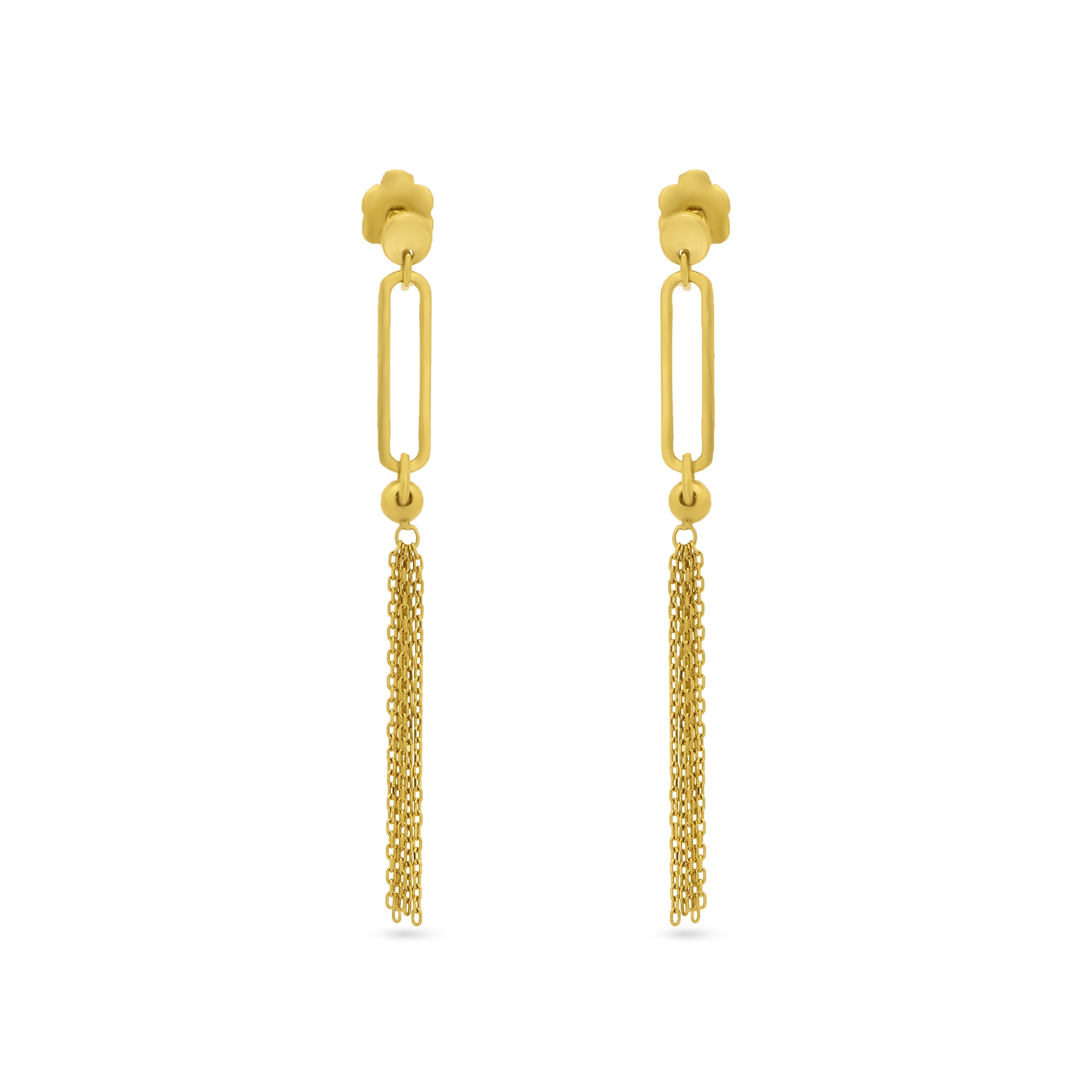 Unique Dangling Golden Clip Earring in Yellow 18 K Gold - S-EN083G/R/WG