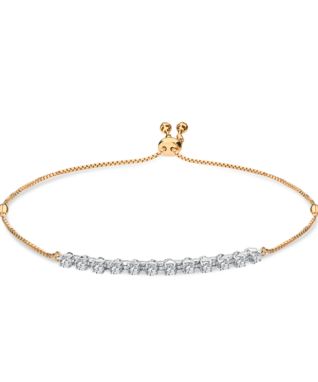 Half Tennis Bracelet in 18k Rose Gold - S-H040BS