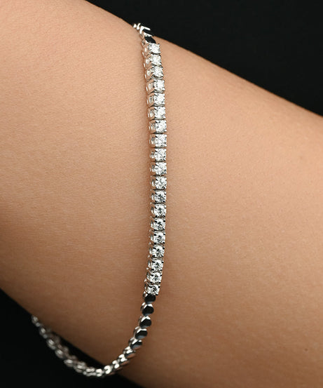 Magnificent Tennis Diamond Bracelet in 18k White gold - S-H041BS