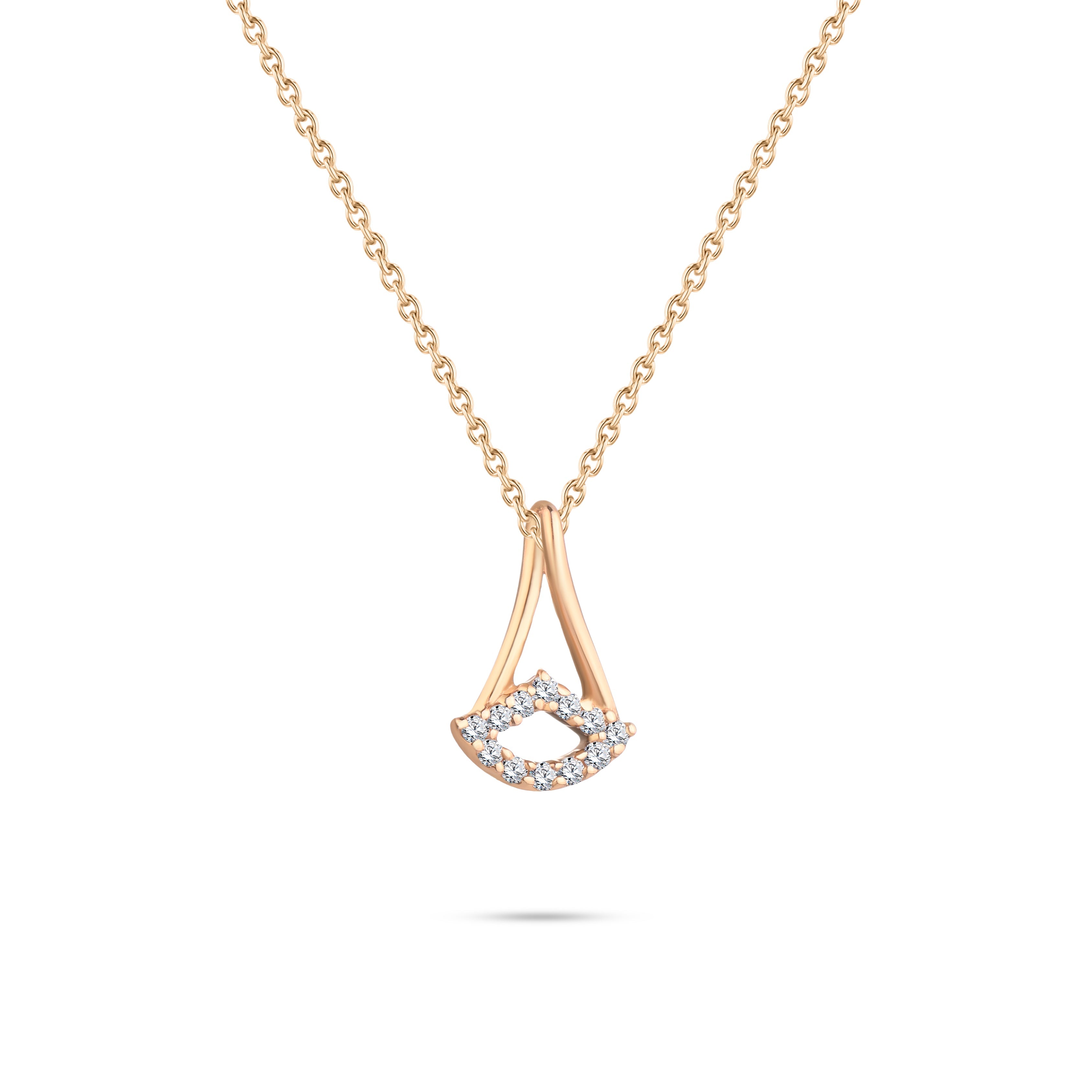 Precious diamond eye Necklace in Rose 18 K Gold - S-P235SON