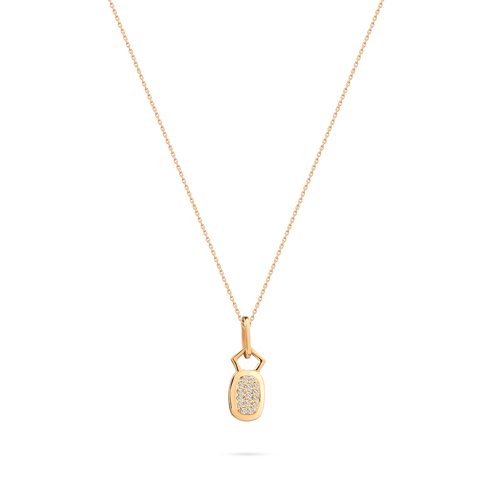 A unique necklace with 15 round brilliant diamonds in 18 K Yellow Gold - S-P283S