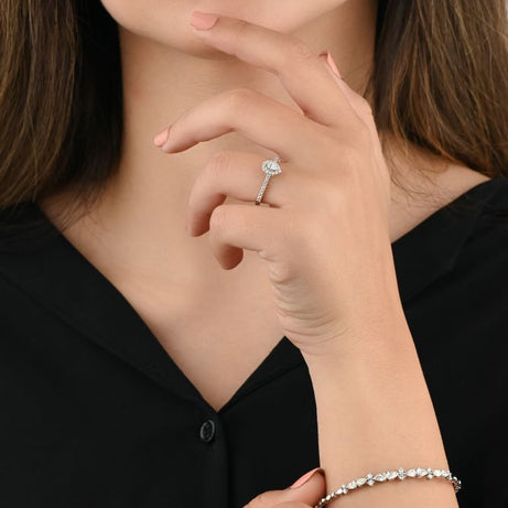 dazzling Pearl centerpiece in a stunning diamond ring - S-R310XC