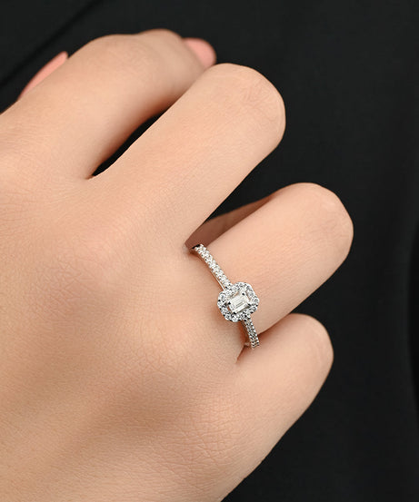 Simple Baguette Beautiful Diamond Ring in 18k White gold - S-R310XD