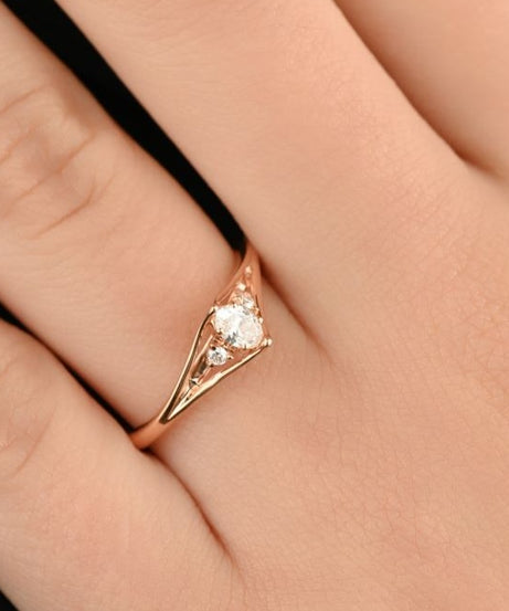 Statement ring featuring a bold oval diamond shape - S-R352X
