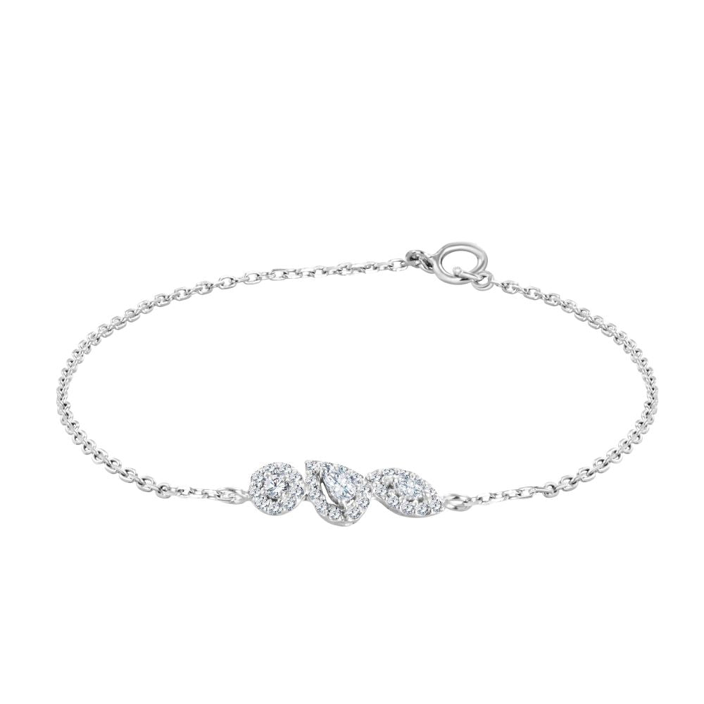 Diamond bracelet geometric shapes in 18k White Gold  - S-X04B