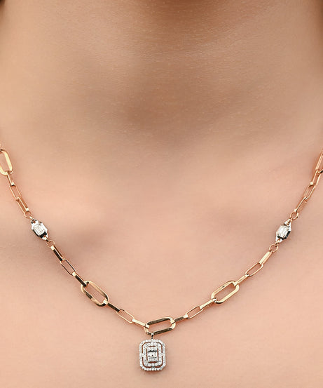 A Beautiful Diamond Necklace in 18k Rose gold - S-X075N